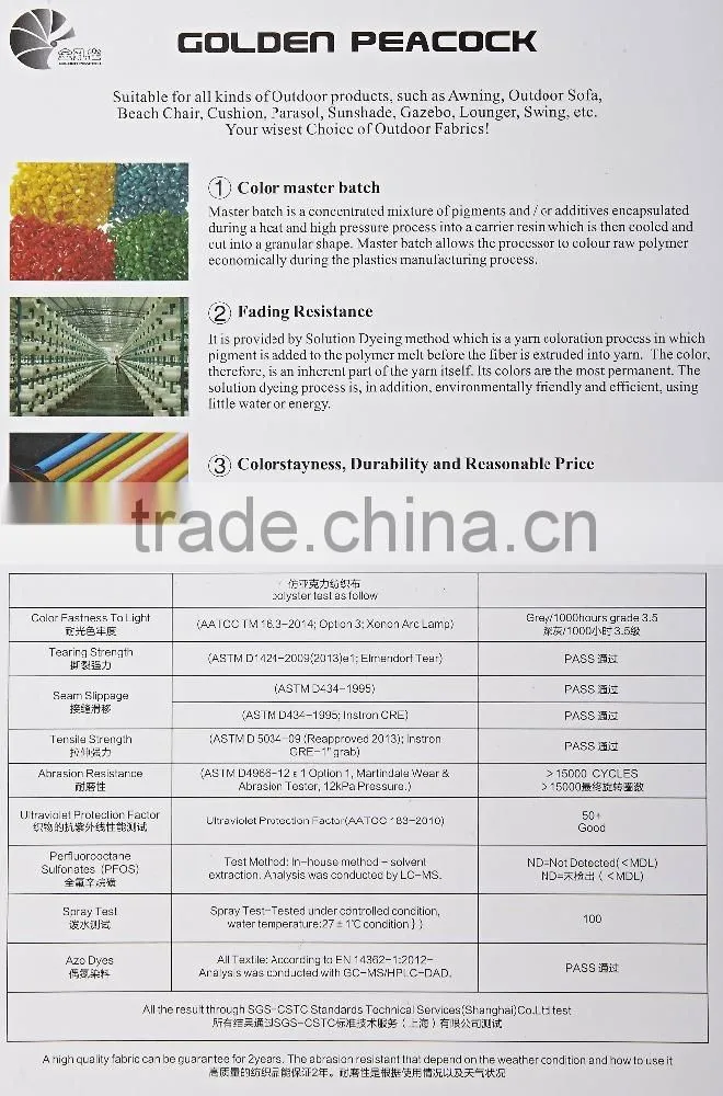 Linen-Look Polyester Outdoor Furniture Fabric