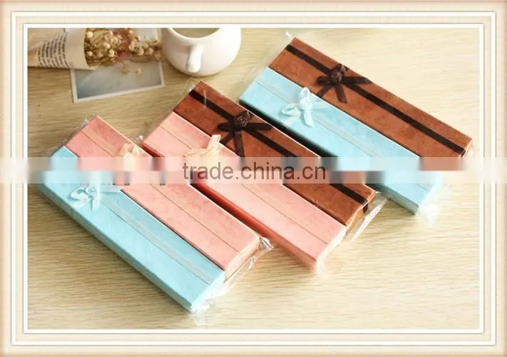 cheap narrow & long gift box with ribbon