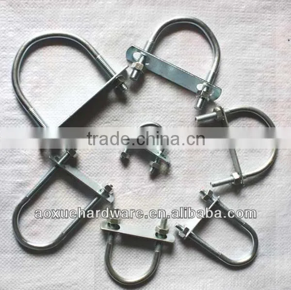 Kinds of galvanized U bolt and nuts, u shape fastener
