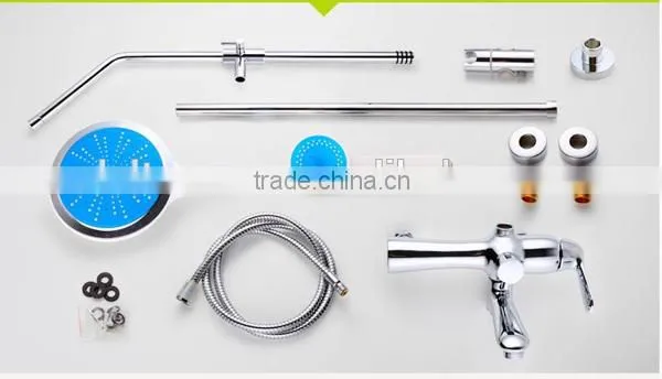 bathroom rain shower set, big round/square plastic shower head, chrome plating surface brass shower set
