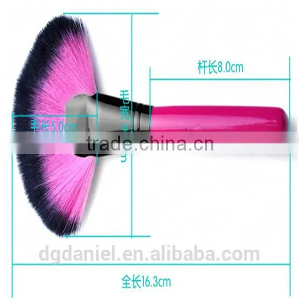 Wooden rose handle Cosmetic fan brush double sided natural hair makeup brush