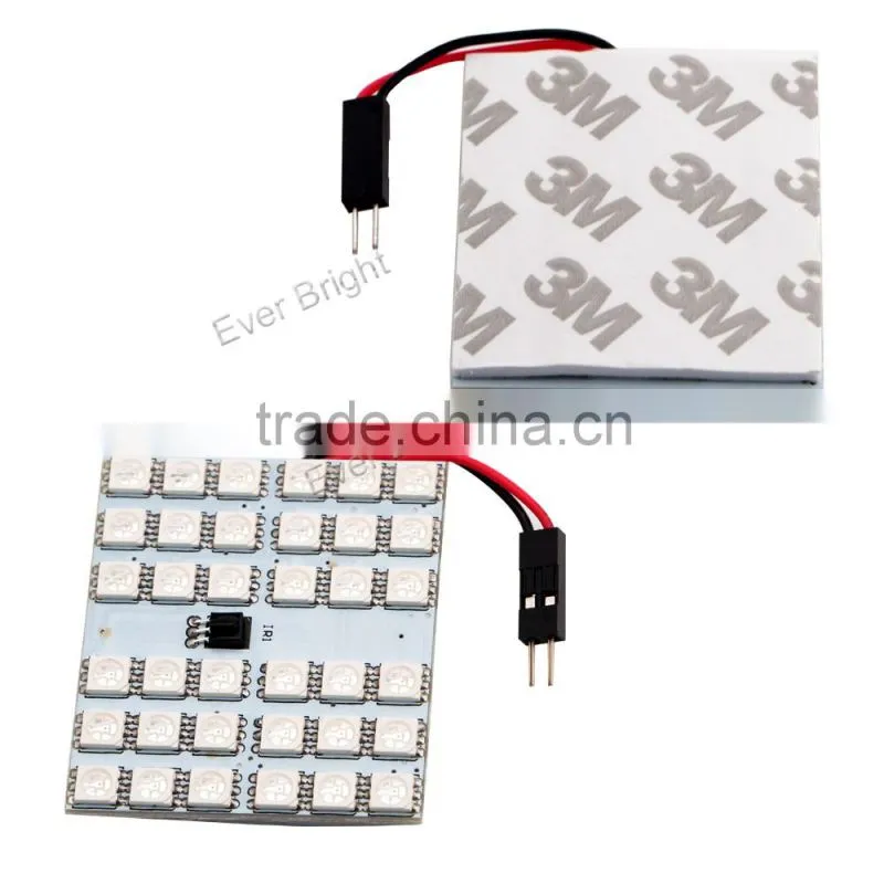 Festoon (C5W)/T10 led car roof light 5050 48SMD led lamp 12v square led panel light ceiling