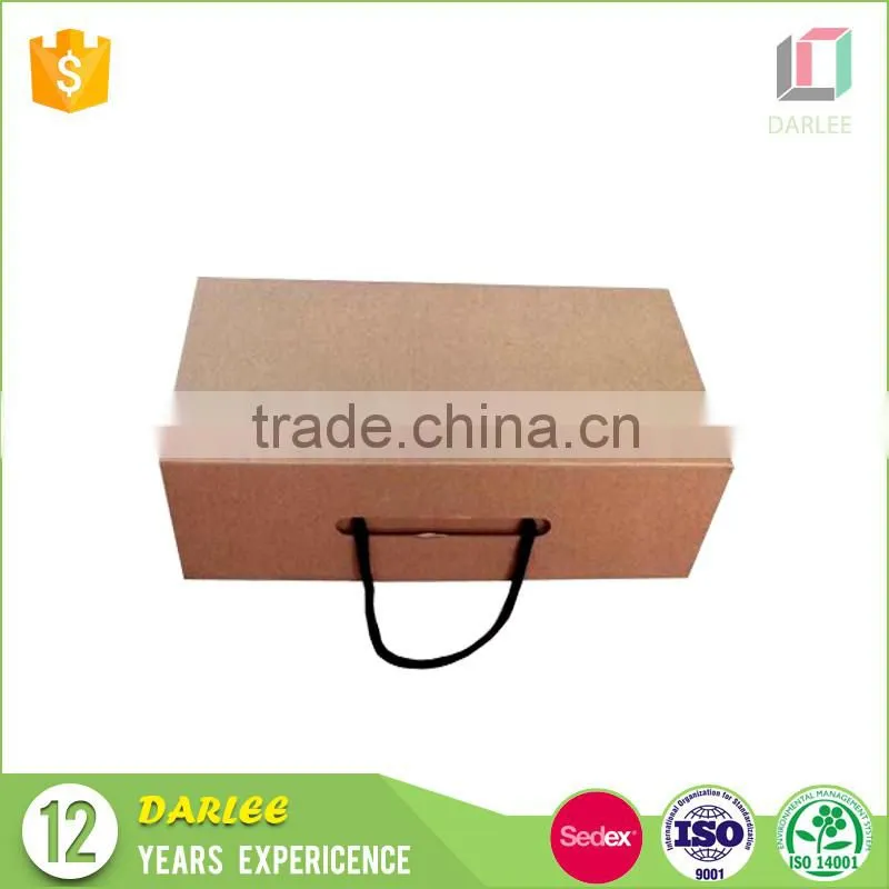 Darlee factory wholesale custom logo printed brown shoe box with handle