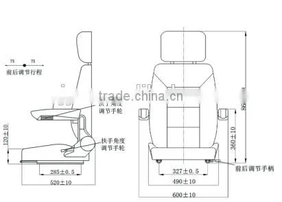 Backrest Adjustable Construction Vehicle Seat PVC TY-B19
