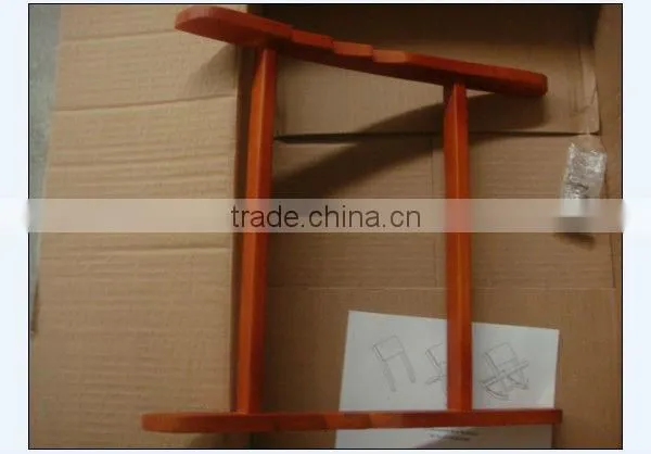 Old-fashioned Foldable Wooden Ottoman with PU Leather