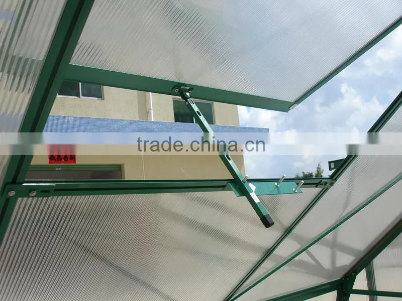 Outdoor garden 4mm PC sheet aluminum frame greenhouse for rose tomato seed