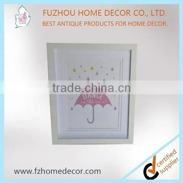Girl photo frame with printing in pink color