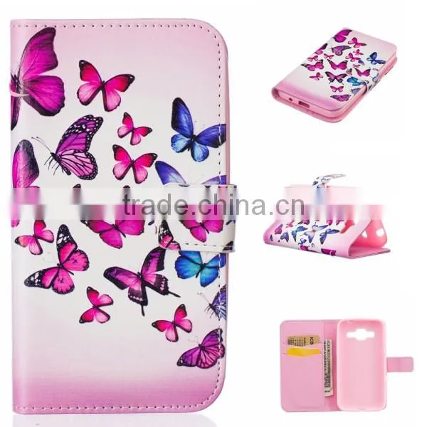 Relief painting phone shell PU leather phone case flip leather holster for Samsung G530