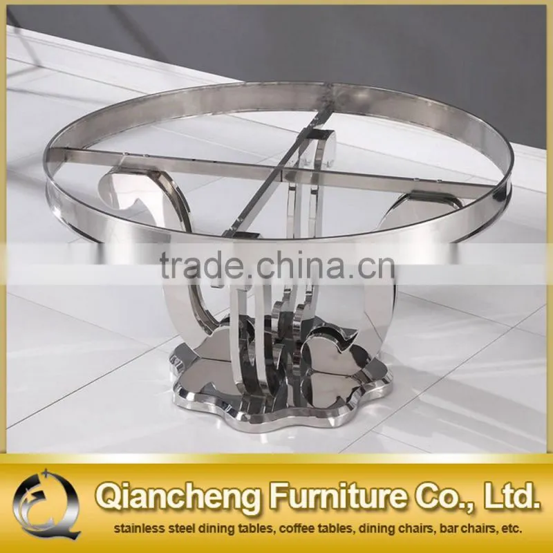 coffee table set with flower shape stainless steel base