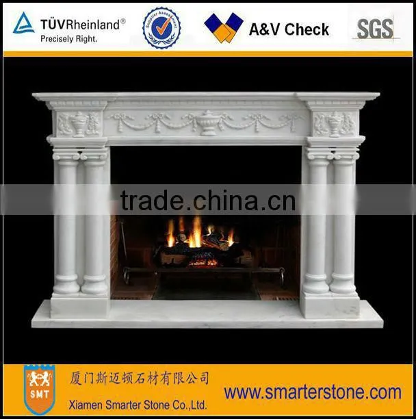 Beige Marble Fireplace Mantels