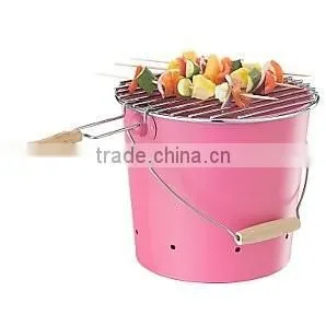Portable Bucket Charcoal bbq grill metal