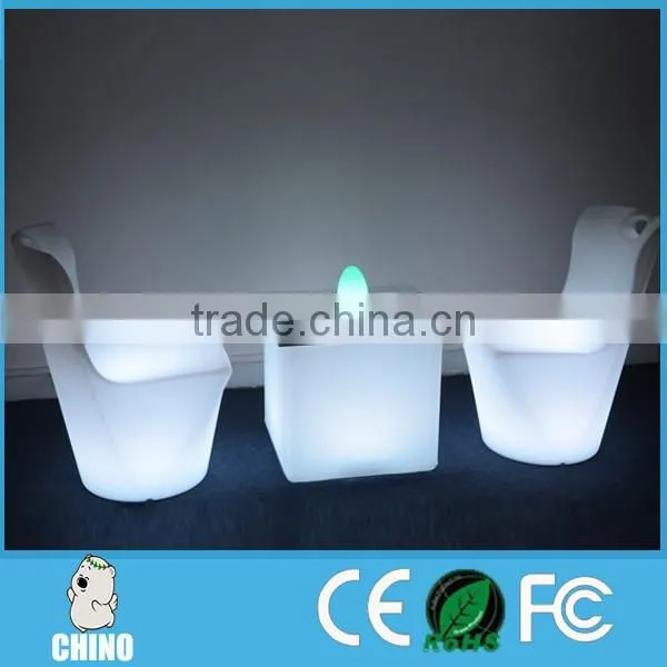 Smaill LED Dining Chair with Table Restaurant chair table
