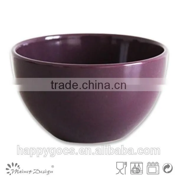 5.5 inch ceramic rice bowl solid brown color