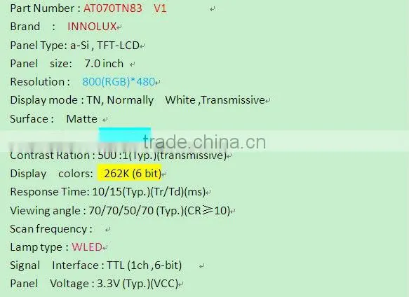 Grade A+ new and original 7inch LCD AT070TN83 V.1 ex-stock ~