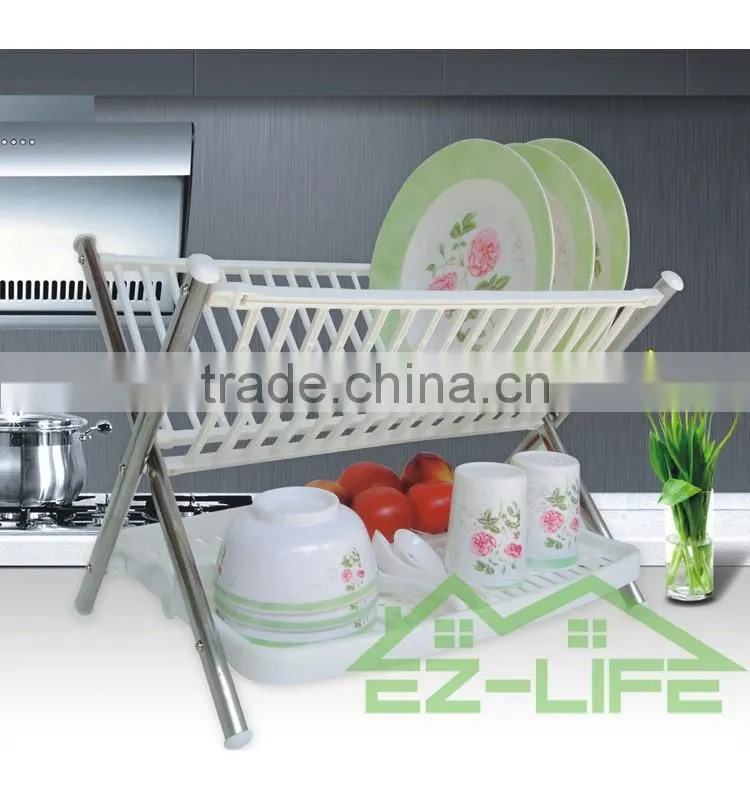2017 Best foldable stianless steel shape V Kitchen Table storage dish drying rack