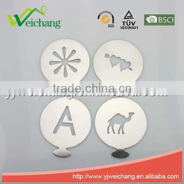 WCE186 Cappuccino Coffee Barista Stencils Coffee Template Tools Accessories,stainless steel