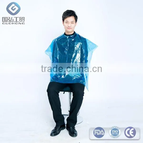Disposable PE cape &CPE cap for hair cutting Hairdressing beauty salon spa waterproof
