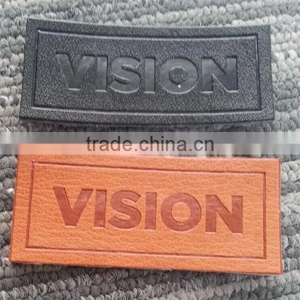 2017 fashion design high quality custom brown leather patch