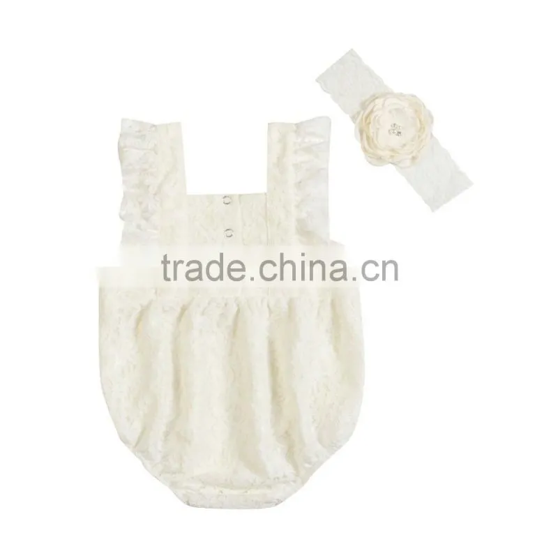 Wholesale baby girls clothing romper set baby lace romper set children lace outfit
