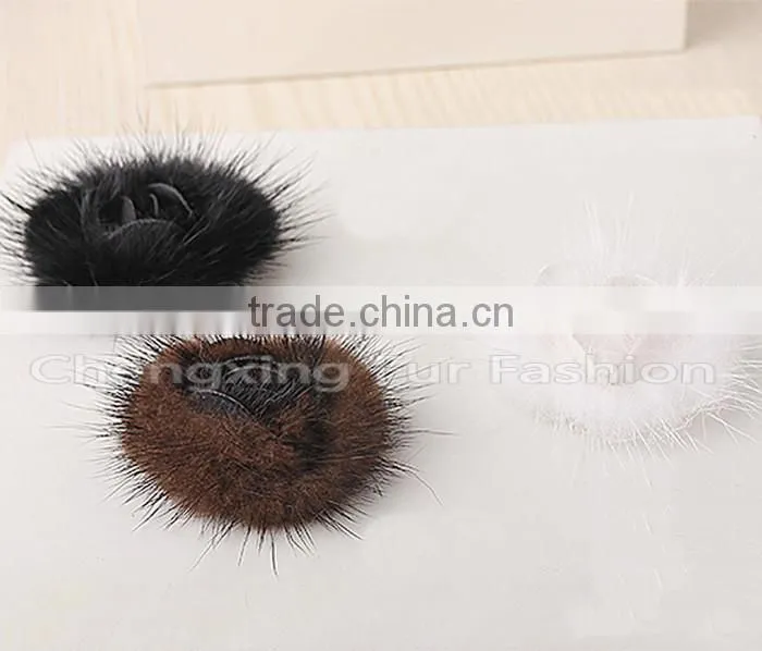 CX-A-25F Wholesale Fashion Ladies Genuine Mink Fur Brooches