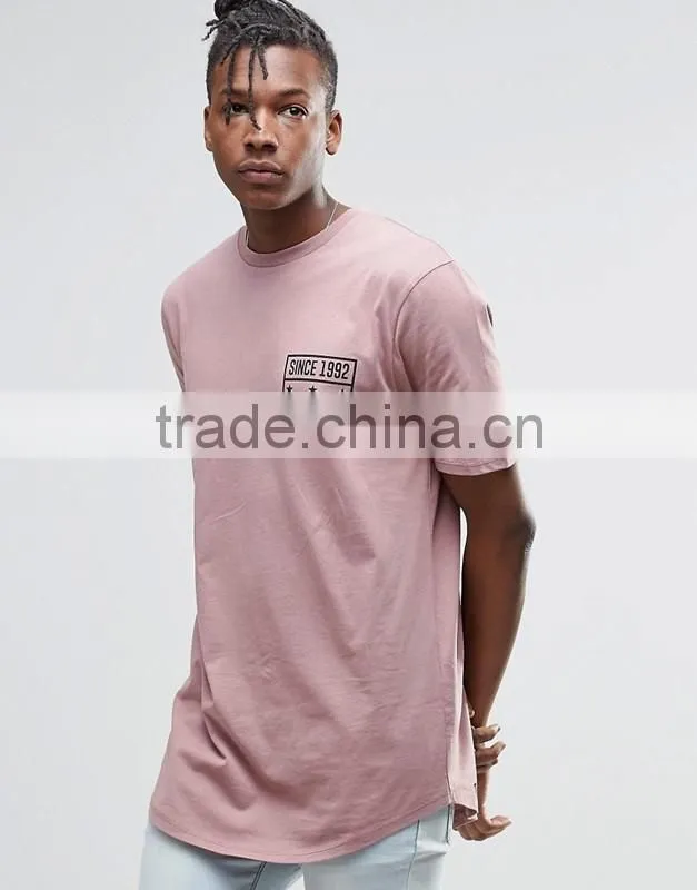 Factory direct wholesale cheap t shirts 2016 custom printed men longline full size t-shirt