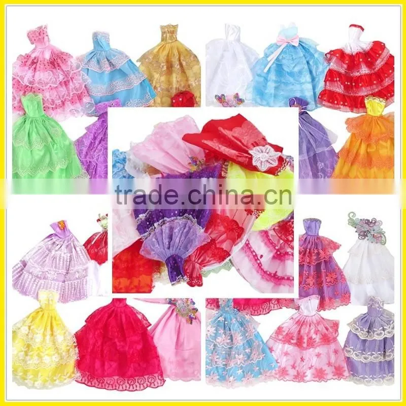 Wholesale 11 inch cheap doll clothing Barbie doll dress baby toy