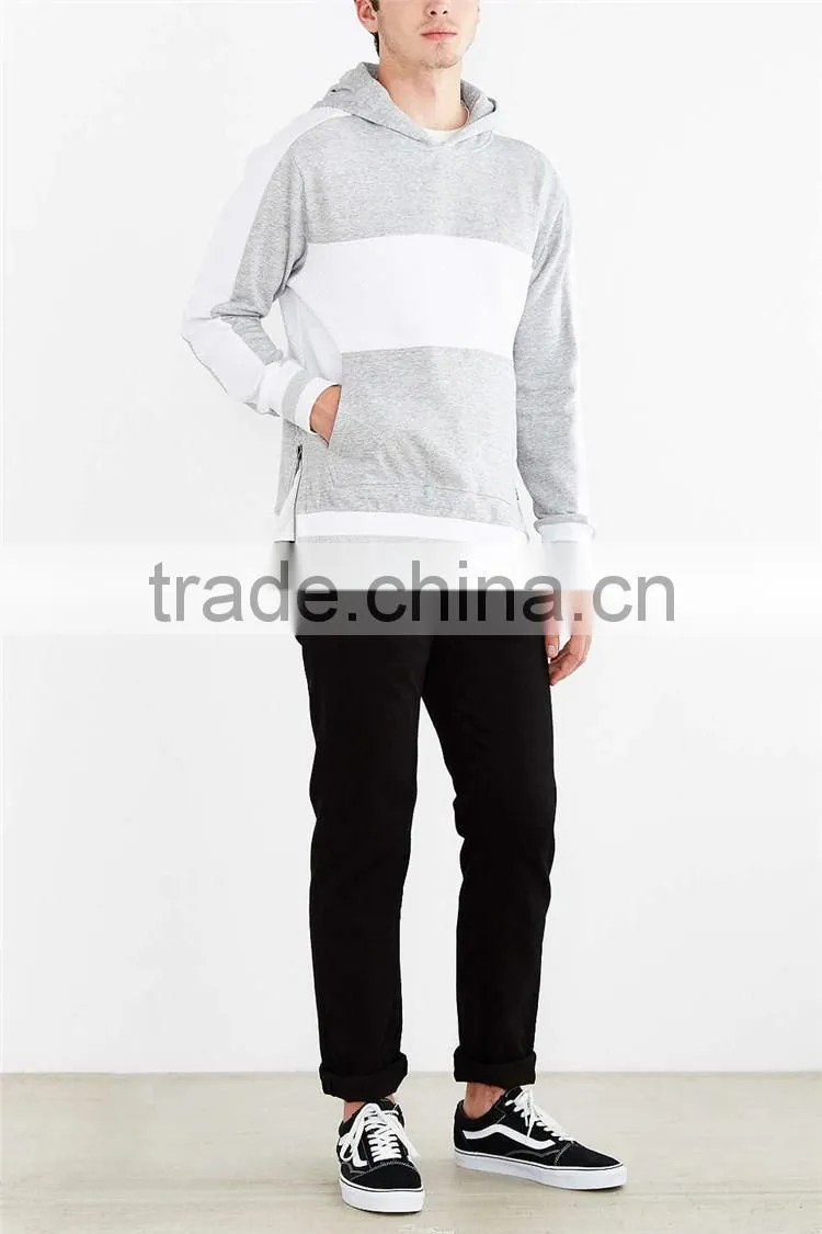 New designer blank hoodie grey and white hoodie side zip