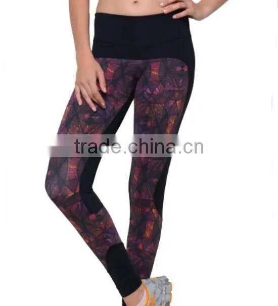 2017 Hot High Quality Wholesale Yoga Pants Women Colorful Sublimation Print Tight Sport