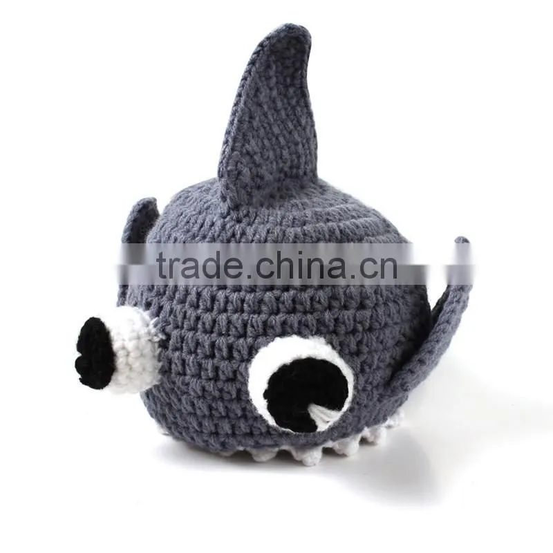 Infants Shark Pattern Photography Props Of Hat Cutting Children Winter Hat For sale
