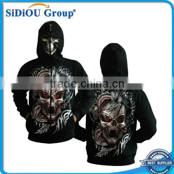 OEM Zipper Full Printing Punk Skull Digital Custom Printed 3D Hoodies