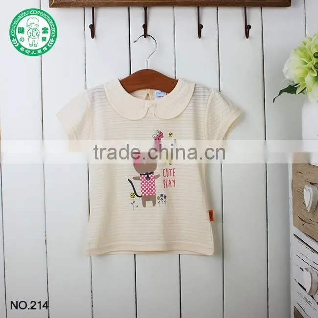 Kids 100% cotton summer custom printing t-shirt baby clothes for girl