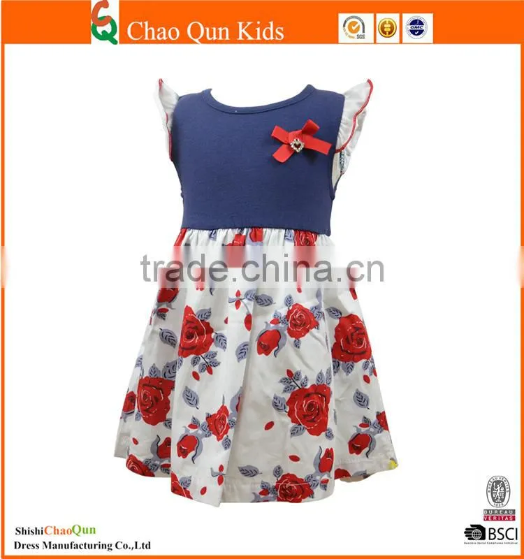 2016 new style african design flounced sleeve girl flower kids dress
