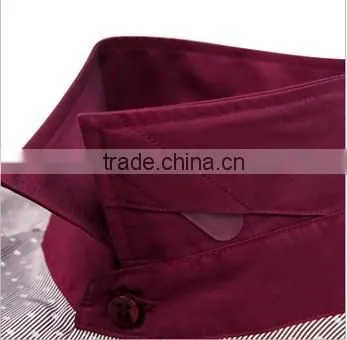 2014 fashion casual man shirt red collar china wholesale