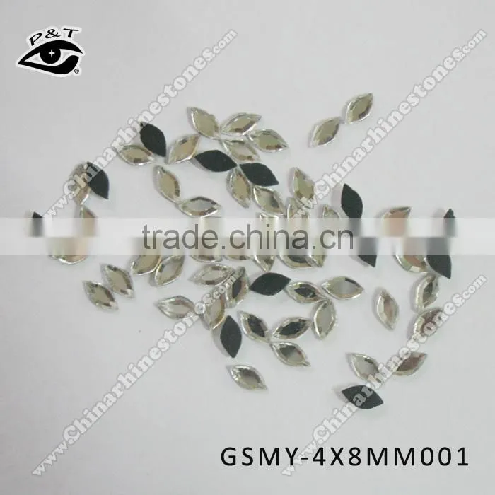 4X8MM OVAL SHAPE RHINESTONE HOT FIX RHINESTONE CRYSTAL BOAT SHAPED