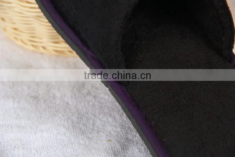 black five star hotel terry cloth slipper
