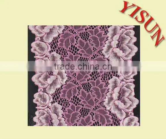 100% High Quality Nylon Spandex Jacquard fashional lace material