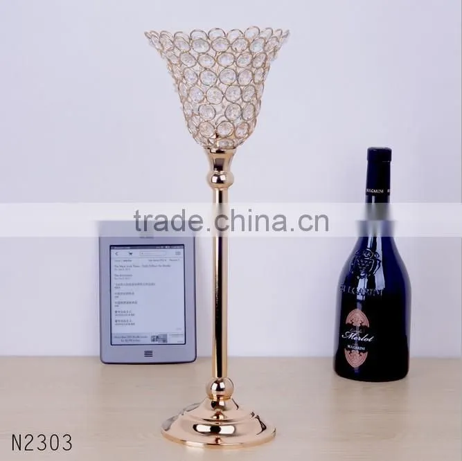 Hot Sale crystal candle holders wedding table decorations