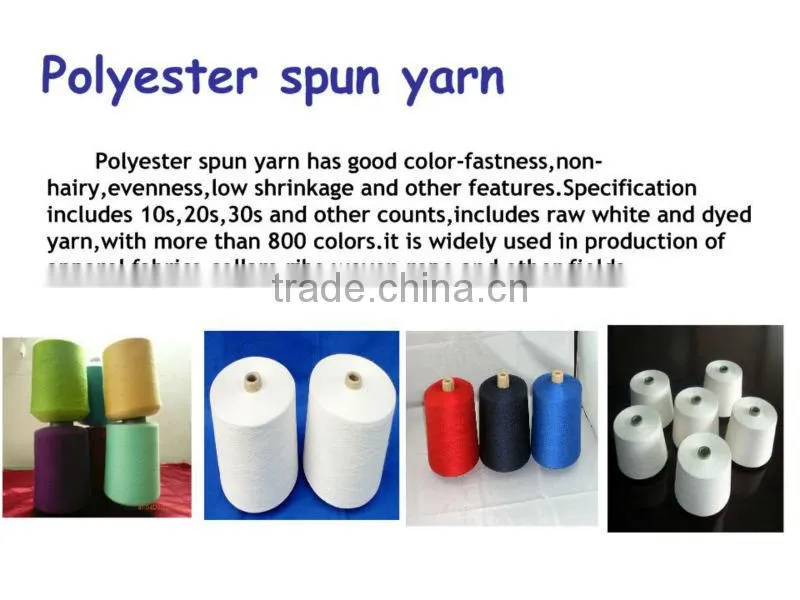 Chinese distributors for 100 polyester spun yarn for weaving or sock