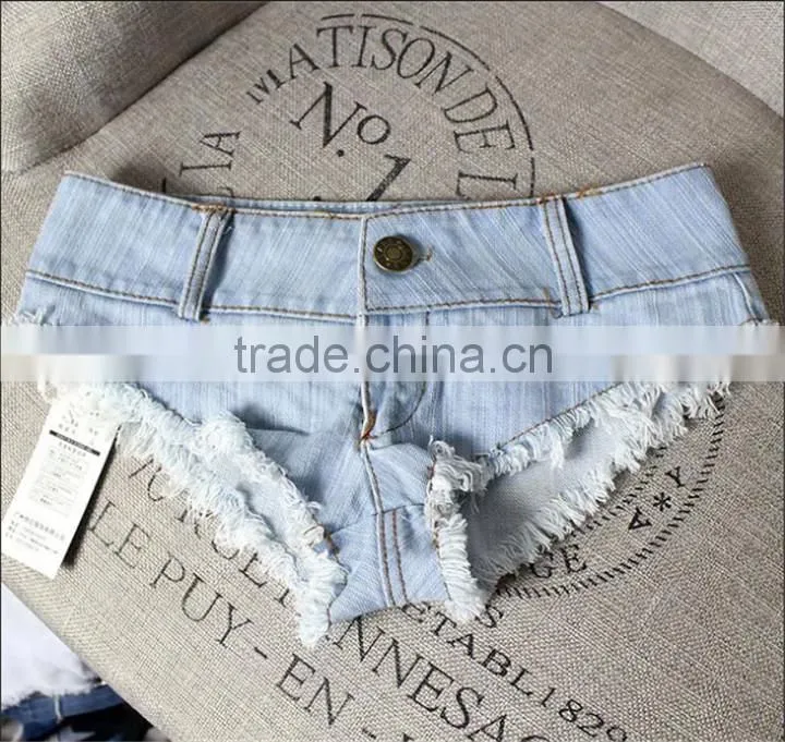 Girl Casual Low Waist Nightclub Triangle Jeans Shorts
