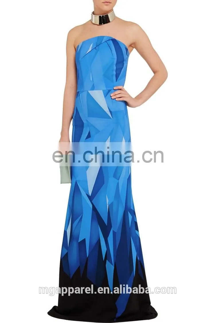 2016 Fashion off shoulder cotton-blend evening gown ,evening dress for women