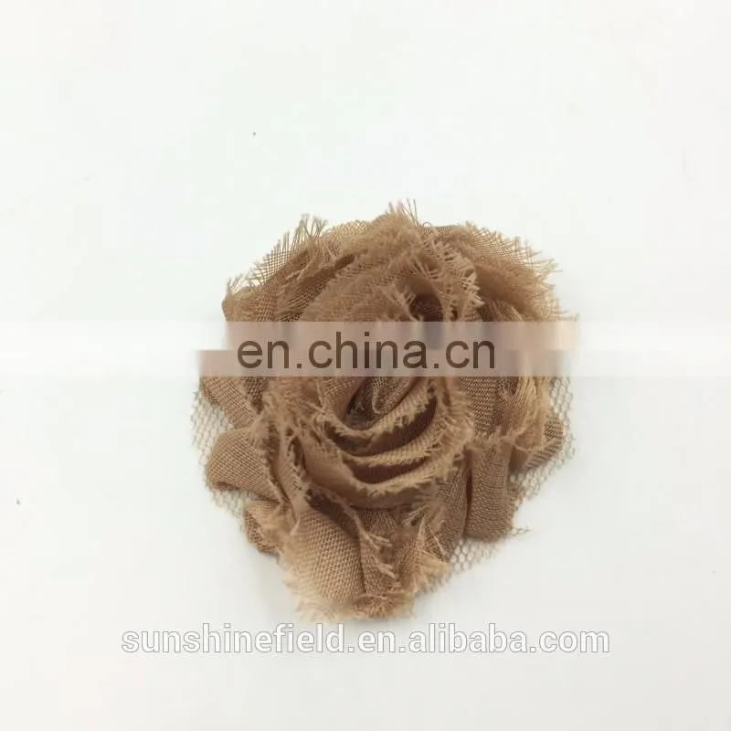2Inch solid shabby chiffon flower frayed shabby chic flowers,shabby rose trim,lovely rosette chiffon shabby flowers
