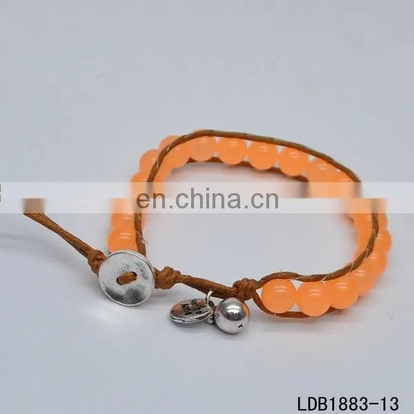 Handmade sport friendship leather wrap bracelet