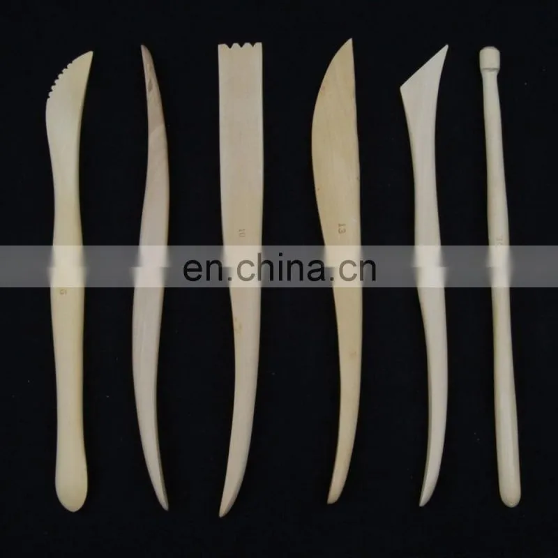 6pcs 8" Wood Clay Modeling Tool Set