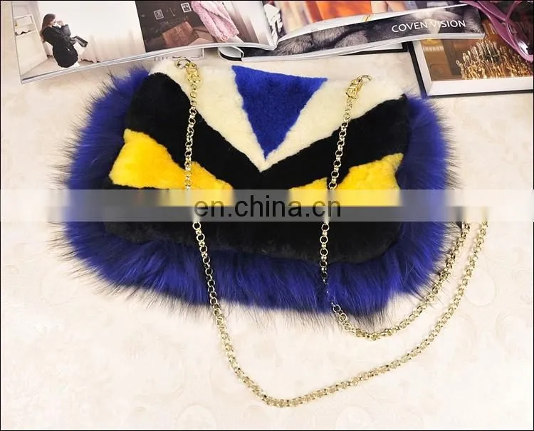 2016 Top Fashion and Luxury Real Sheep Skin Fur Bag / Lady Monster Fur Bag