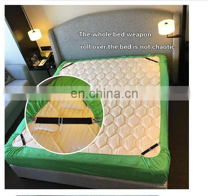 2017 yiwu fashion hot sale set 4pcs Triangle Mattress Pad Cover Clips holder Bed Sheet Holder