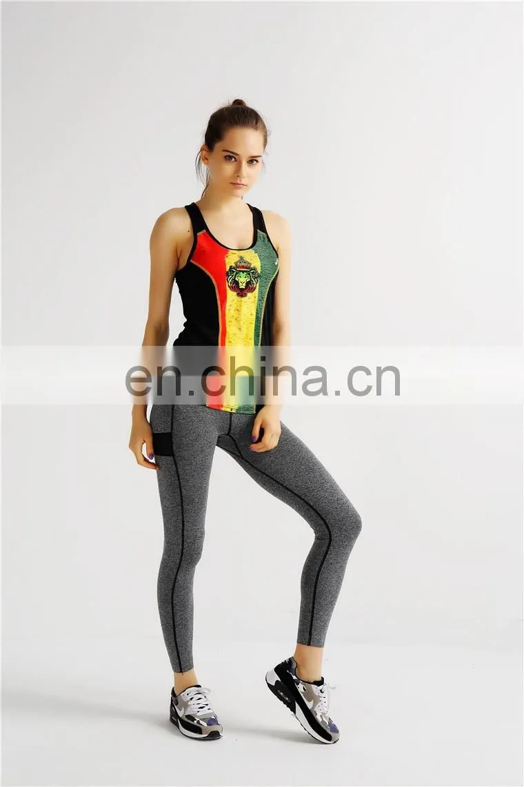 Lion Printing Women Dylan Sports Breathable Sexy Digital Printing Tank Top