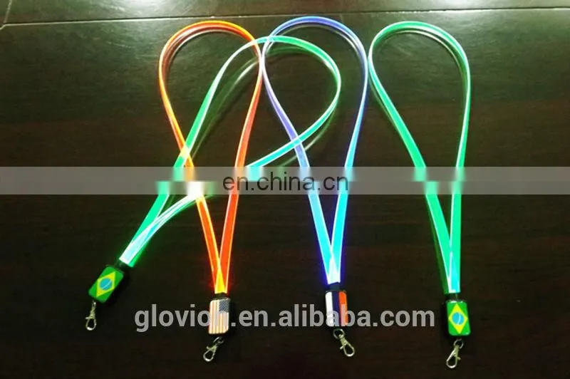 New Design hot sale LED flashing colorful lanyards for girl