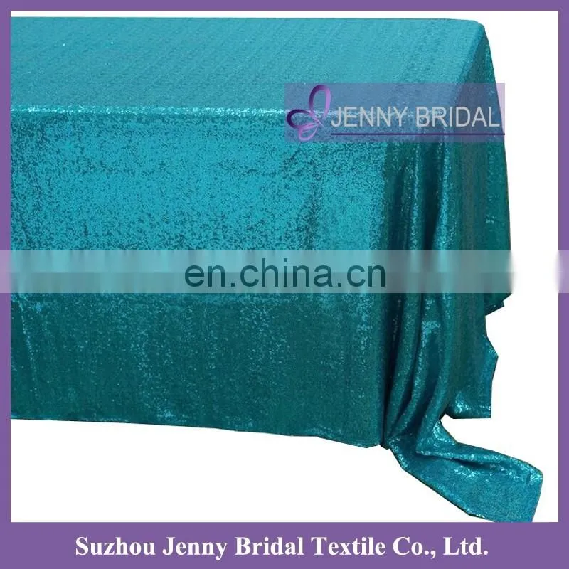 SQN#10 ocean blue sequin table overlay wedding table cloth sequin