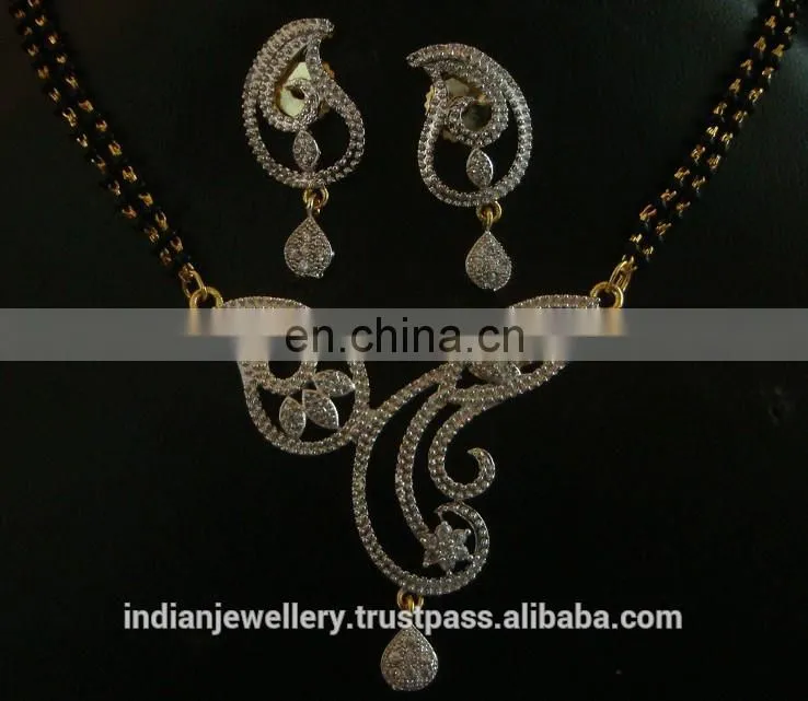 Cubic zircon pendant necklace exporter, wedding pendant necklace manufacturer