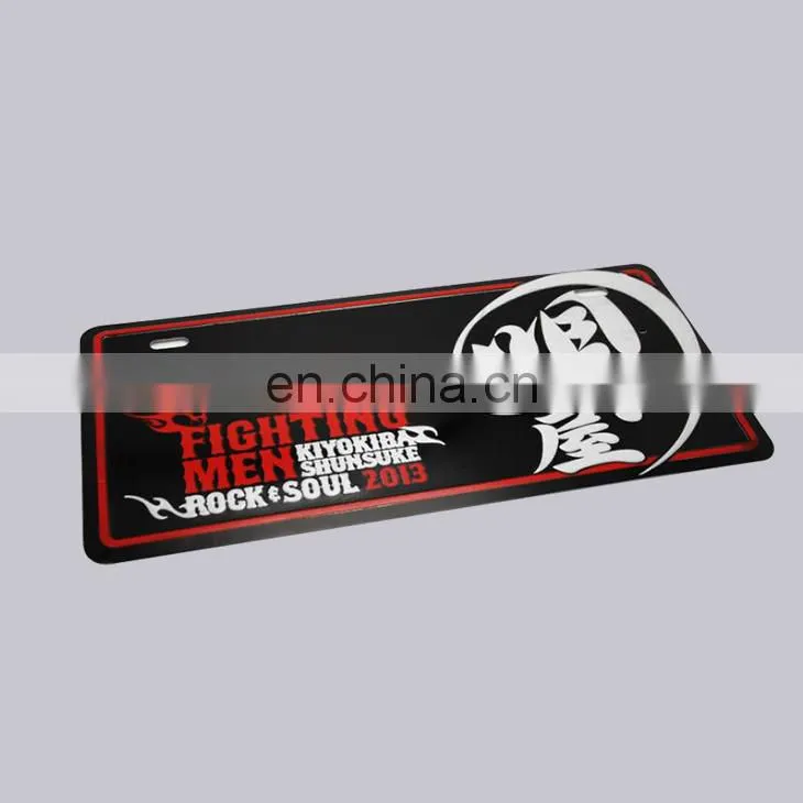 Professional Metal Sign Factory Two Holes Type And Printed Style Custom Decorative Embossed Licence Tin Sign